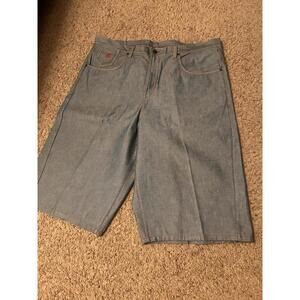 Vintage Rocawear Men’s Crazy Baggy Blue Denim Jorts 28” Leg Opening Size 42